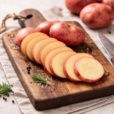 Sliced red potatoes
