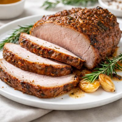 Sliced roast pork