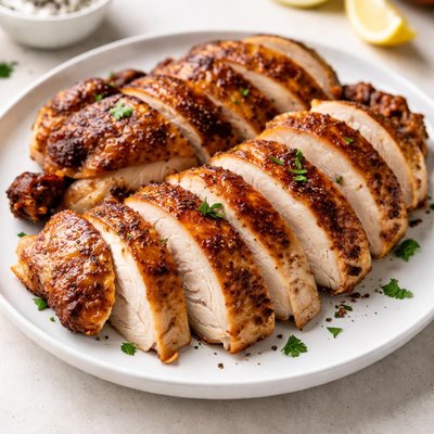 Sliced rotisserie chicken