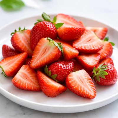 Sliced strawberries