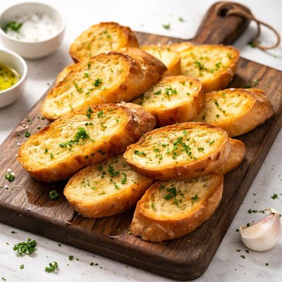 Sliced toasted baguette