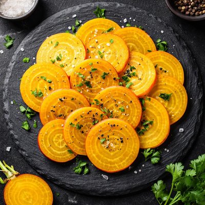 Sliced yellow beets