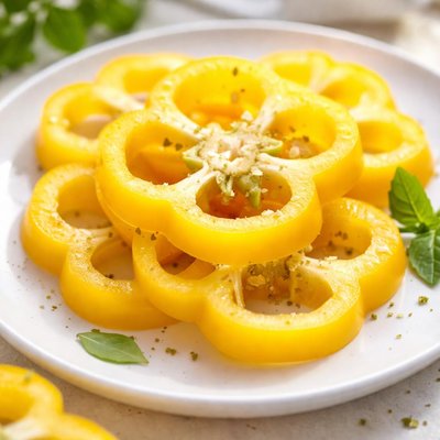 Sliced yellow bell pepper