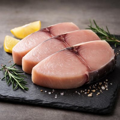 Slices of raw swordfish