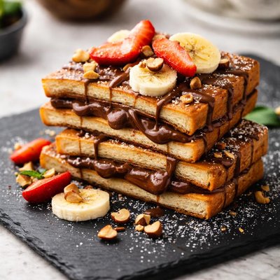 Schokoladencreme-Toastscheiben
