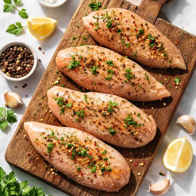 Slightly marinated chicken breast