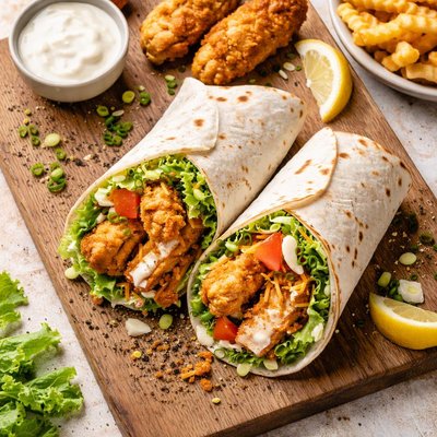 Slim chickens wrap with fried tenders