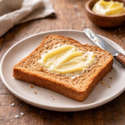 Scheibe Vollkornbrot mit Butter