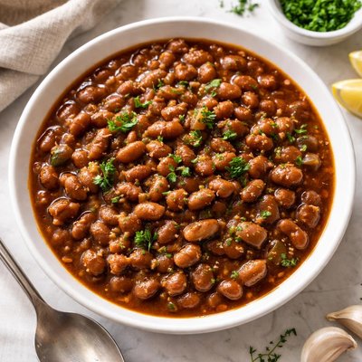 Slow cooked brown beans