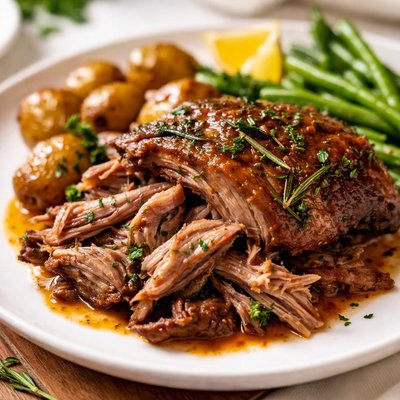 Slow cooked lamb