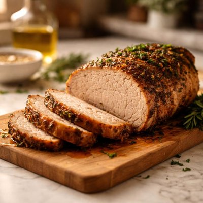 Slow cooked pork loin