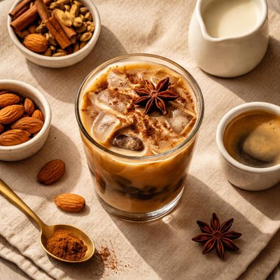 Small almond milk chai with espresso shot