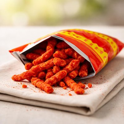 Small bag of flaming cheetos