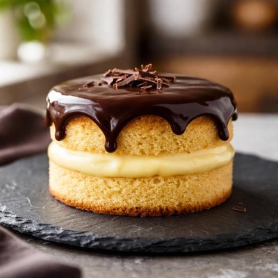 Small boston cream pie cake