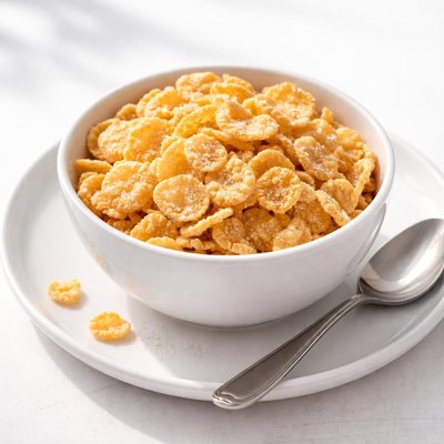 Small bowl of frosted flakes
