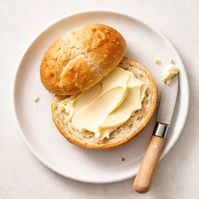 Small bread bun with butter