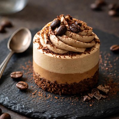 Small coffee mousse dessert