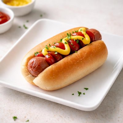 Small hotdog with bun