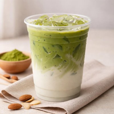 Small iced matcha latte almond milk dunkin