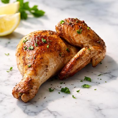 Piccola coscia di pollo arrosto con ala