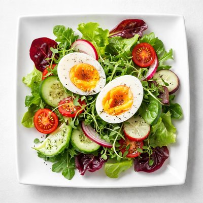 Small salad with egg