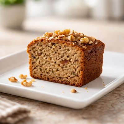 Small slice of banana nut bread