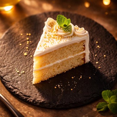 Small slice of vanilla cake