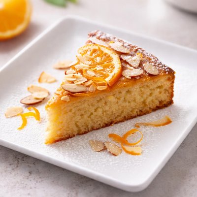 Small slice orange almond cake