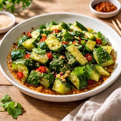 Smash cucumber salad