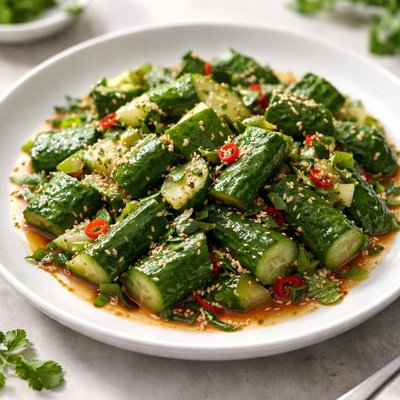 Smashed cucumber salad