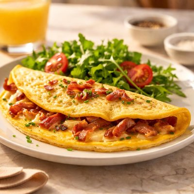 Smoked bacon omlette