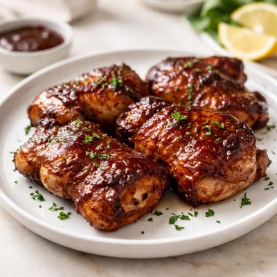 Smoked boneless bbq chicken thigh