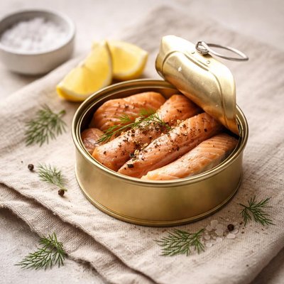 Smoked canned salmon