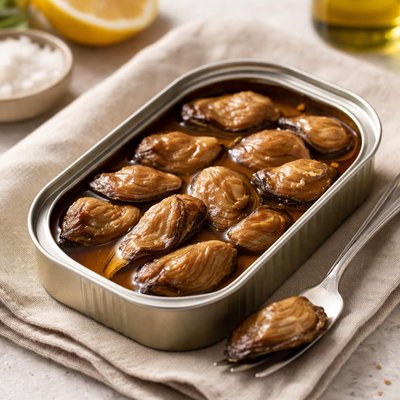 Smoked oysters in oil
