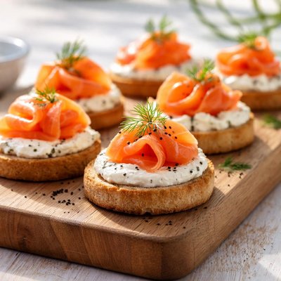 Smoked salmon canape