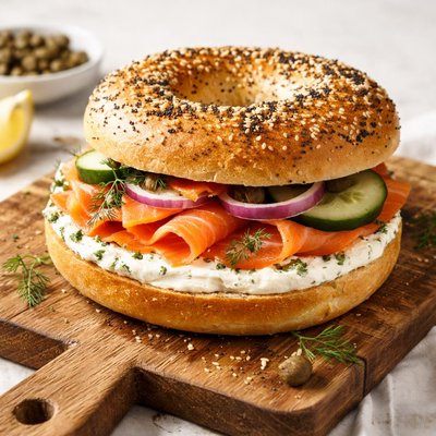 烟熏三文鱼奶油芝士三明治