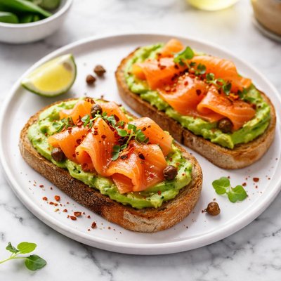 Smoked salmon on avocado toast