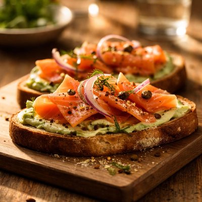 Smoked salmon on toast