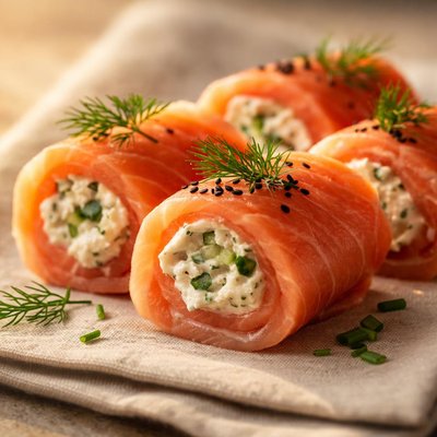 Smoked salmon roll