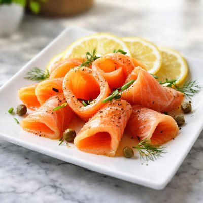 Smoked salmon slice
