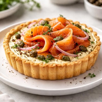 Smoked salmon tart