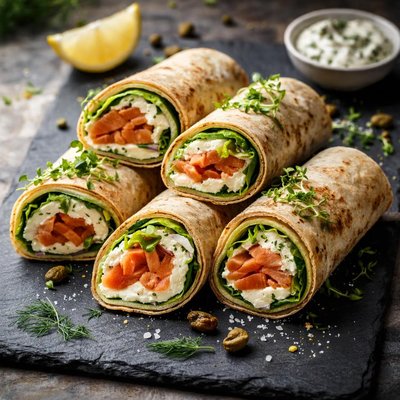 Smoked salmon wrap