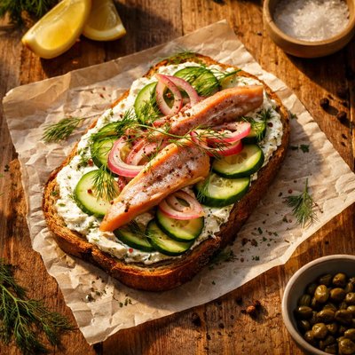 Smoked trout sandwich