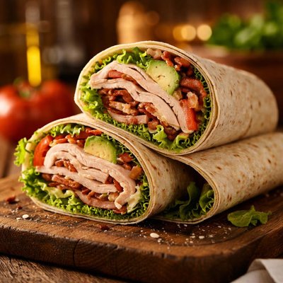 Smoked turkey wrap