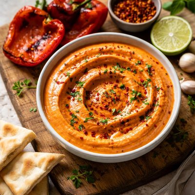 Smoky red pepper crema