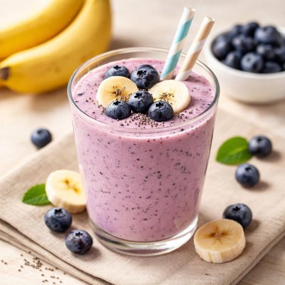 Smoothie blueberries and banana
