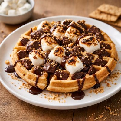 Smores belgian waffle