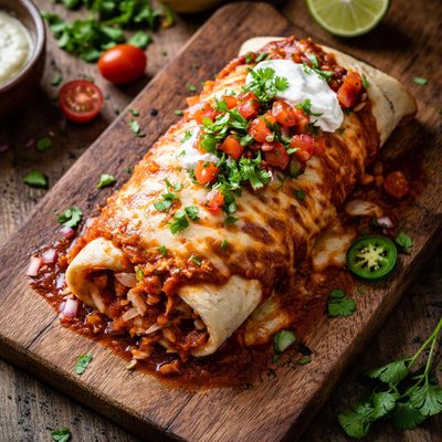 Smothered pork burrito