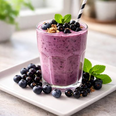 蓝莓黑加仑奶昔