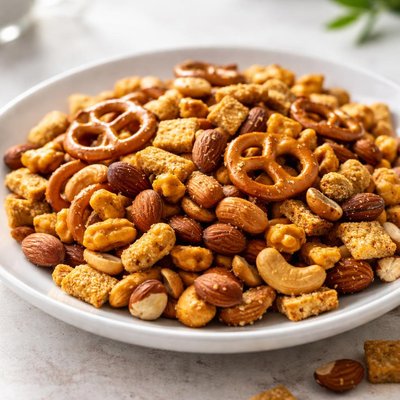 Snack mix with nuts
